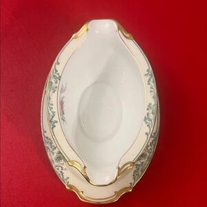 Vintage Noritake M Glendon Gravy Boat Attached Underplate Floral 1960s. 72